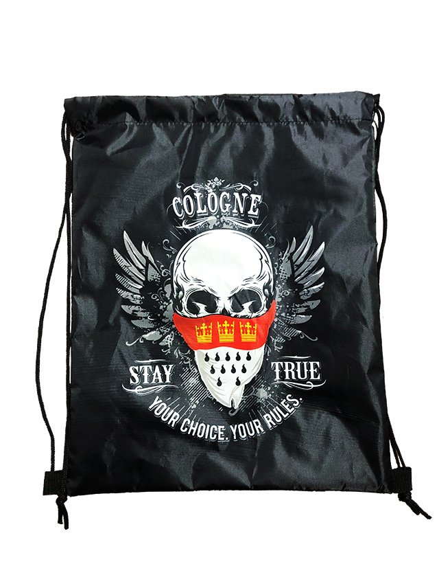 Turnbeutel Totenkopf Cologne, schwarz