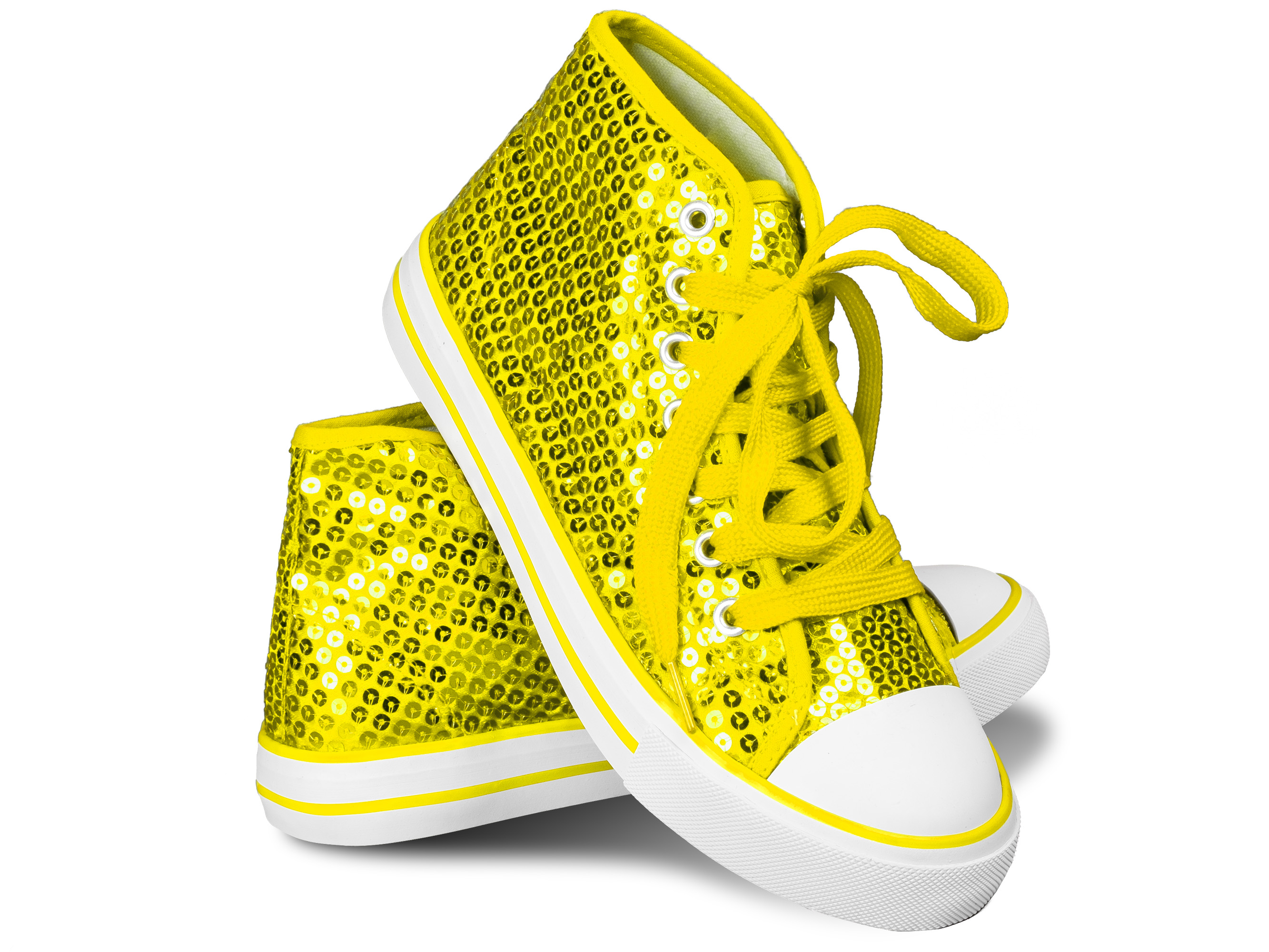 Paillettenschuh gelb Gr. 44