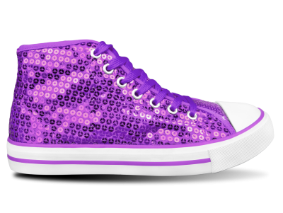 Paillettenschuh dunkellila Gr. 44