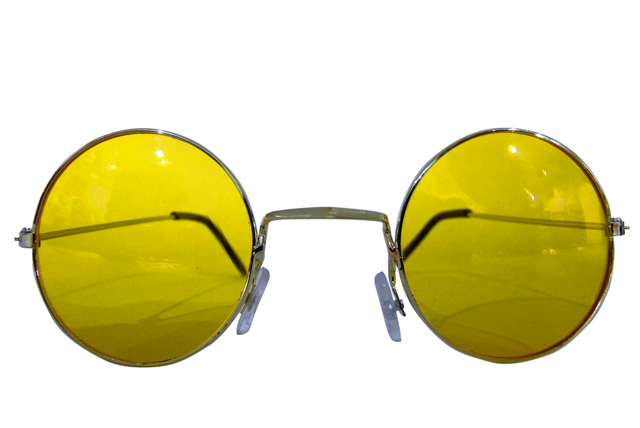 Runde Hippie Brille gelb