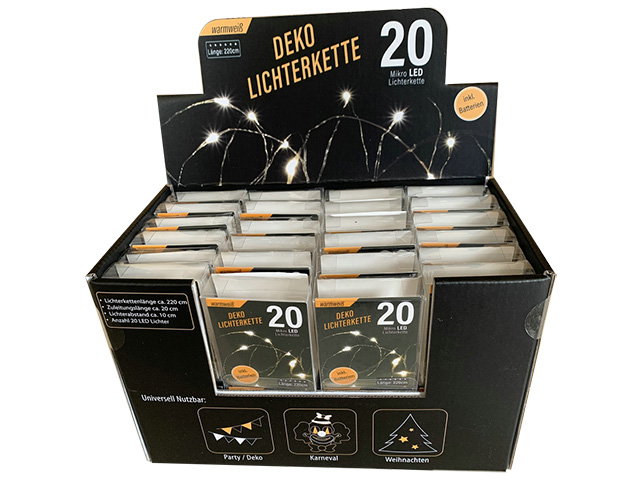 LED Mikro Lichterketten Display 48 x 20er (warmweiß)