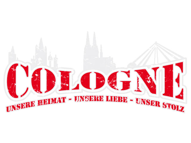 Flexfolie Cologne Wulst weiß-rot, 13,7x30cm