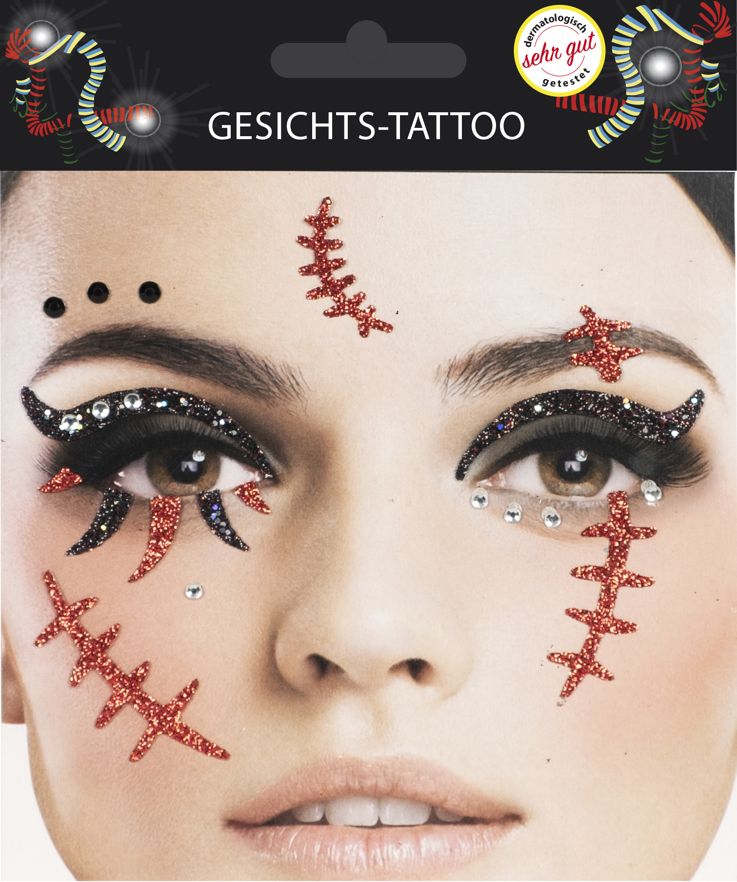 Gesichts-Tattoo Halloween Narben
