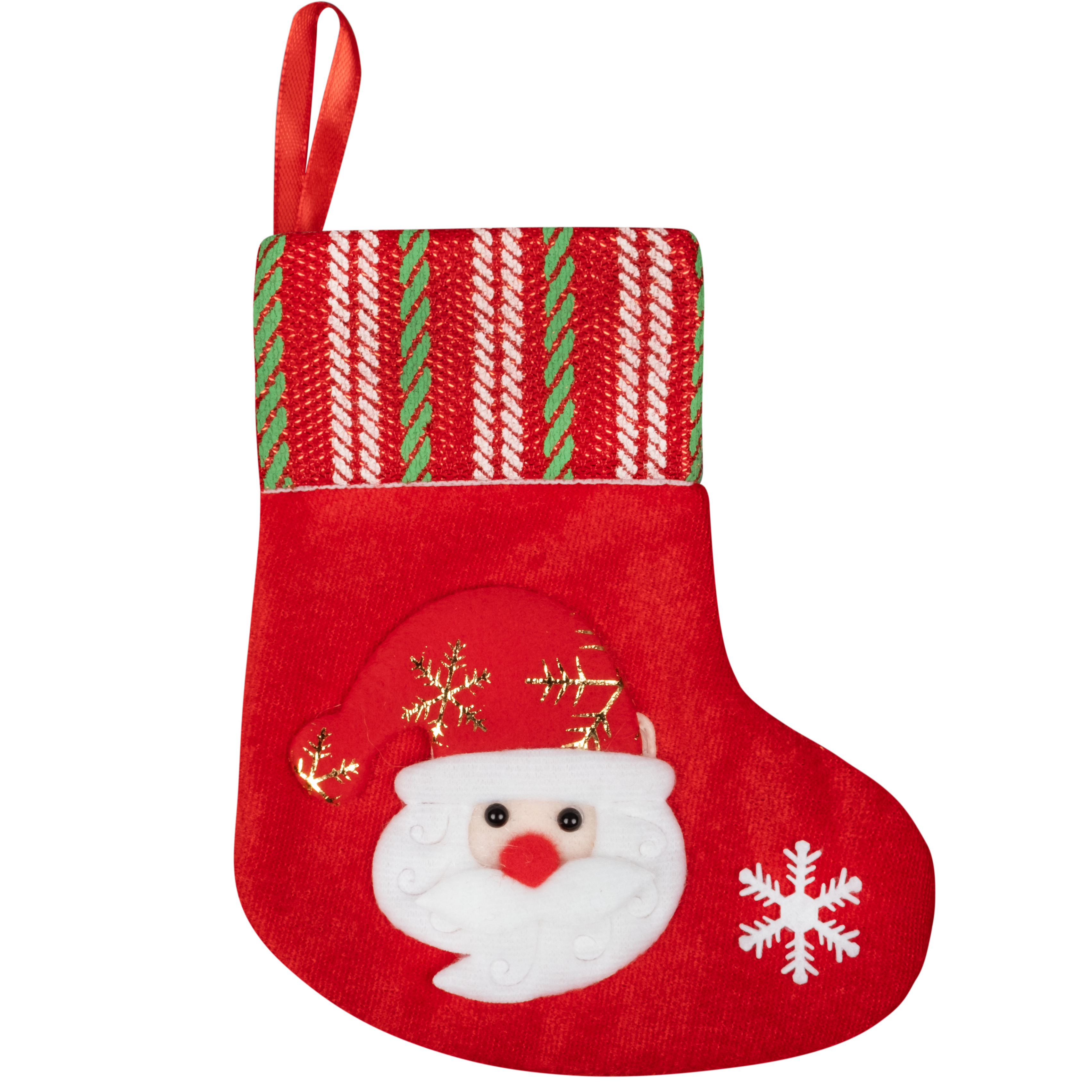 Weihnachtsstrumpf mit Glitzer Borde Weihnachtsmann