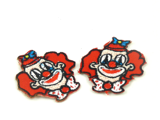 Bügelbild Clownkopf 2er Set klein