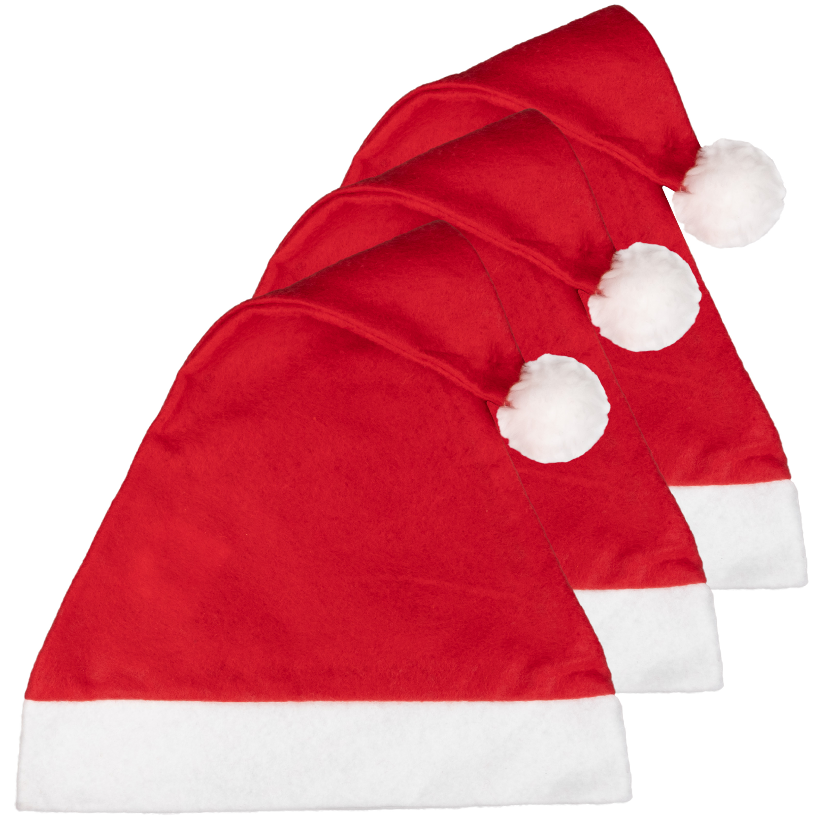 Weihnachtsmütze mit Bommel (3er Pack)