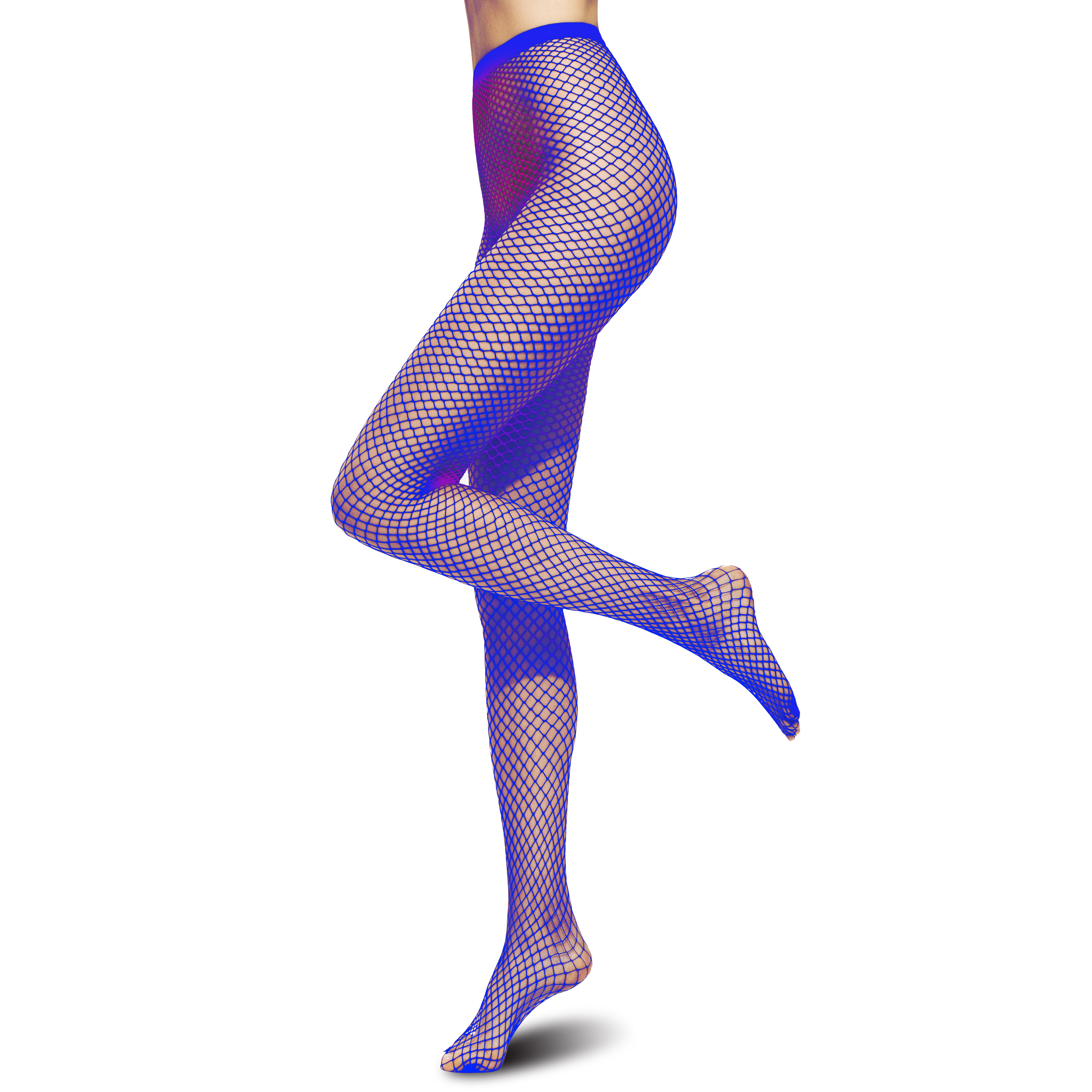 Netzstrumpfhose blau