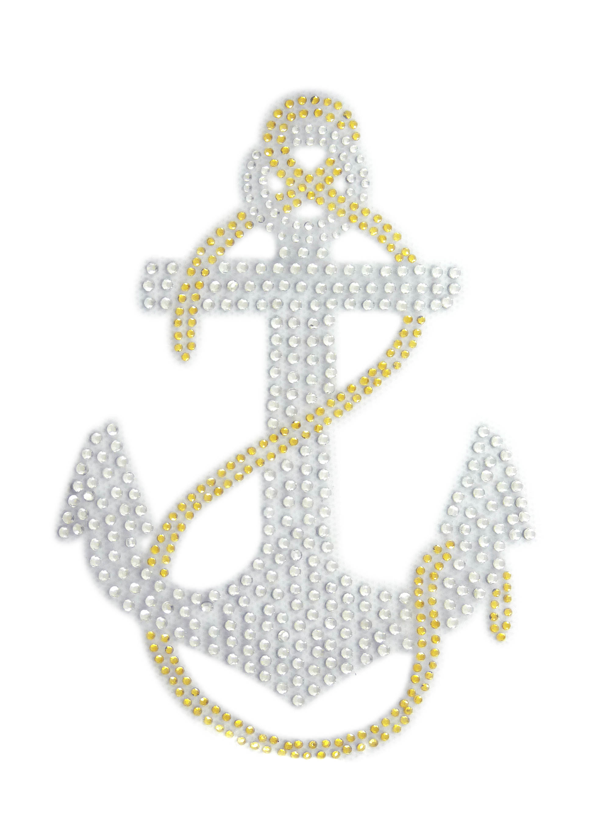 Strass Bügelbild Anker 15cm