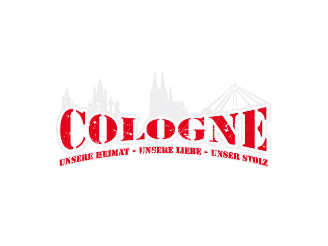 Flexfolie Cologne Wulst weiß-rot, 6,9x15cm