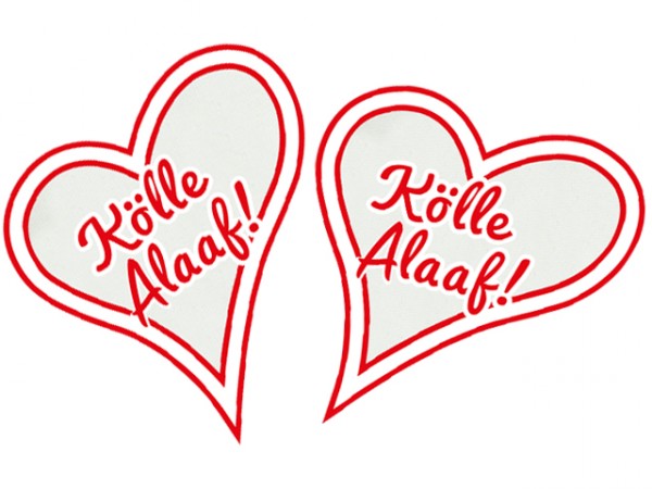 Bügelbild Herz Kölle Alaaf 2er Set mittel