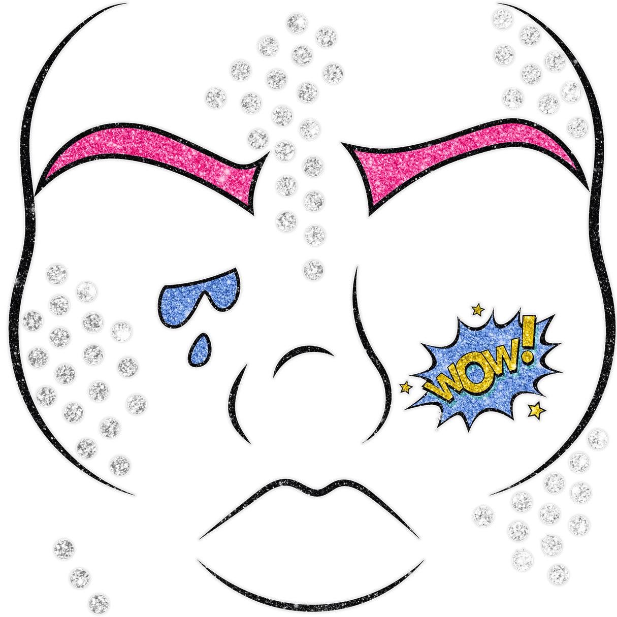 Gesichts-Tattoo Pop Art