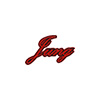 Schriftzug Jung rot/schwarz klein
