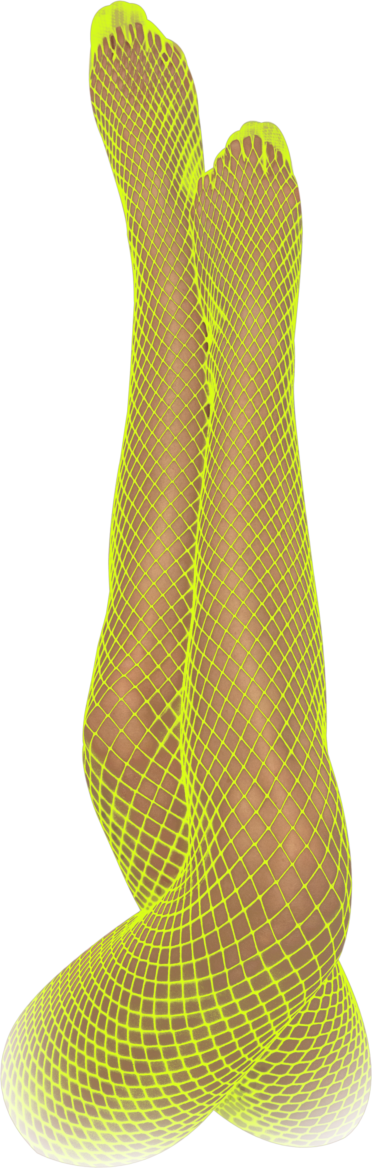 Netzstrumpfhose neongelb
