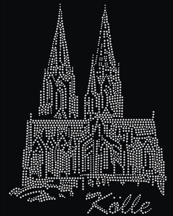 Strass Bügelbild Dom Kölle
