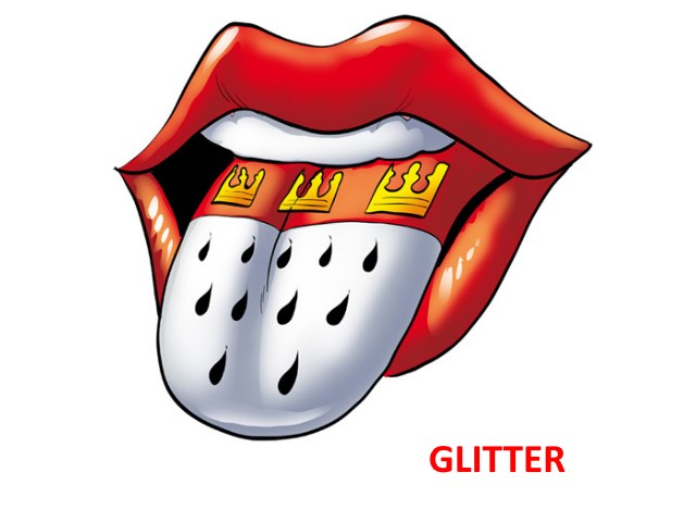 Glitter Bügelbild Zunge