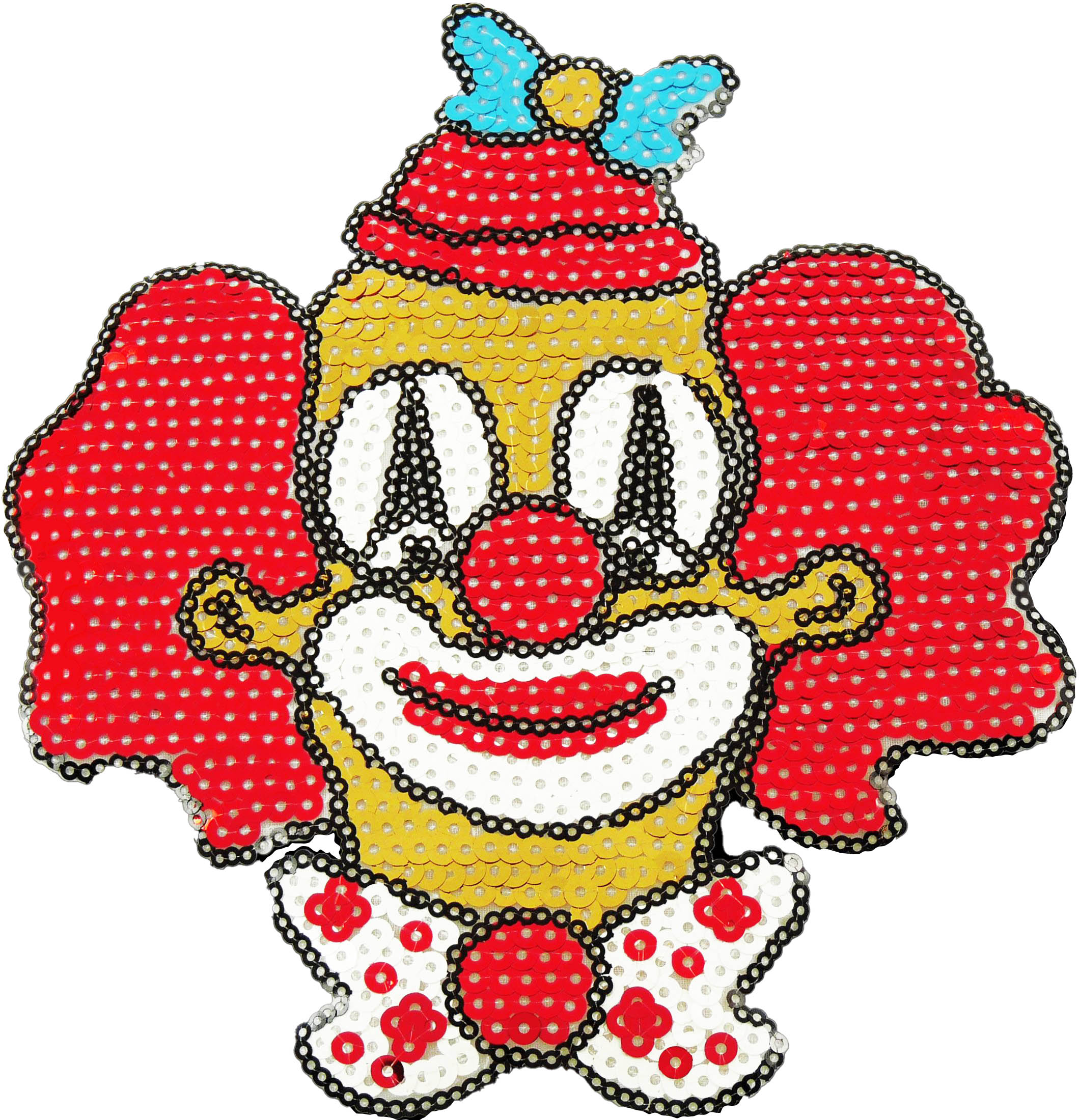 Paillettenbügelbild Clown