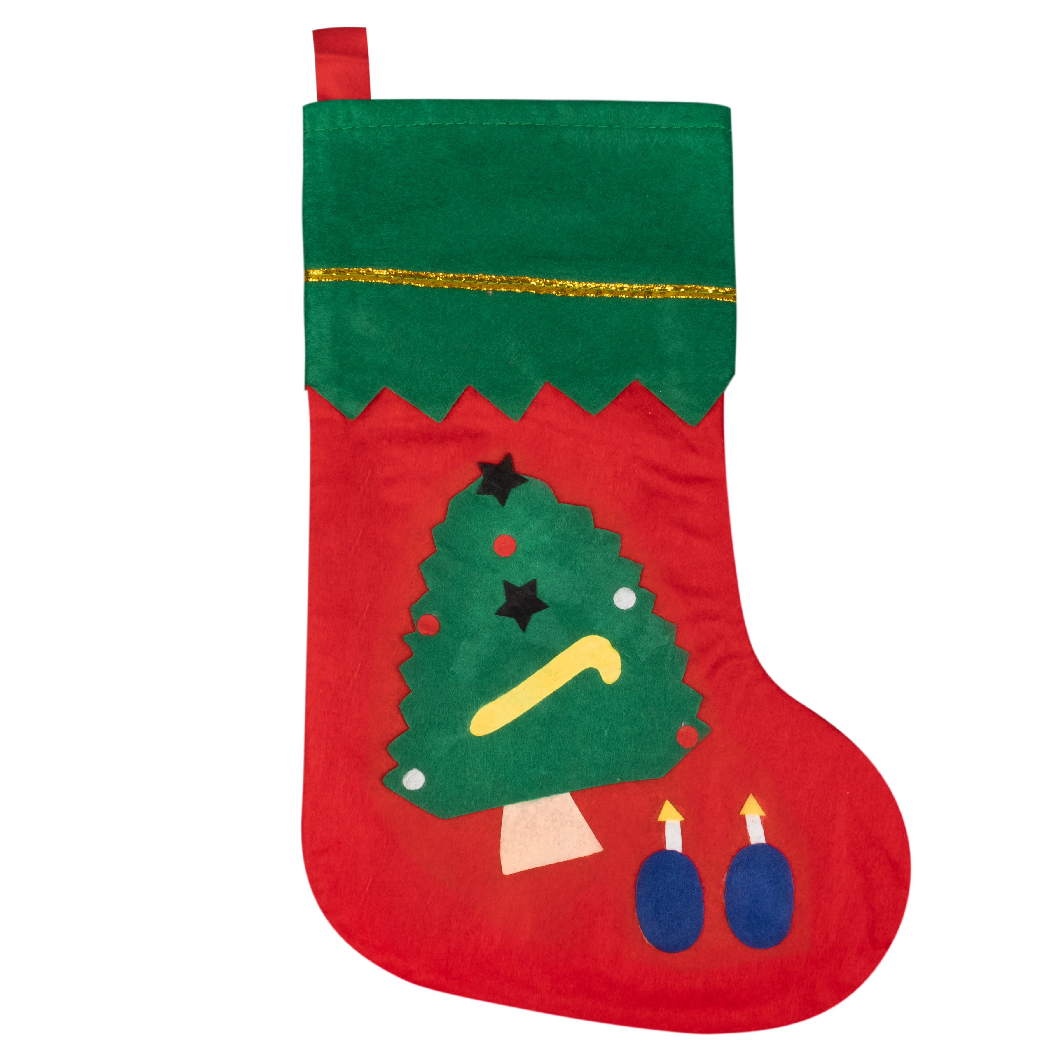 Weihnachtsstrümpfe mit goldener Borde (3er Set)