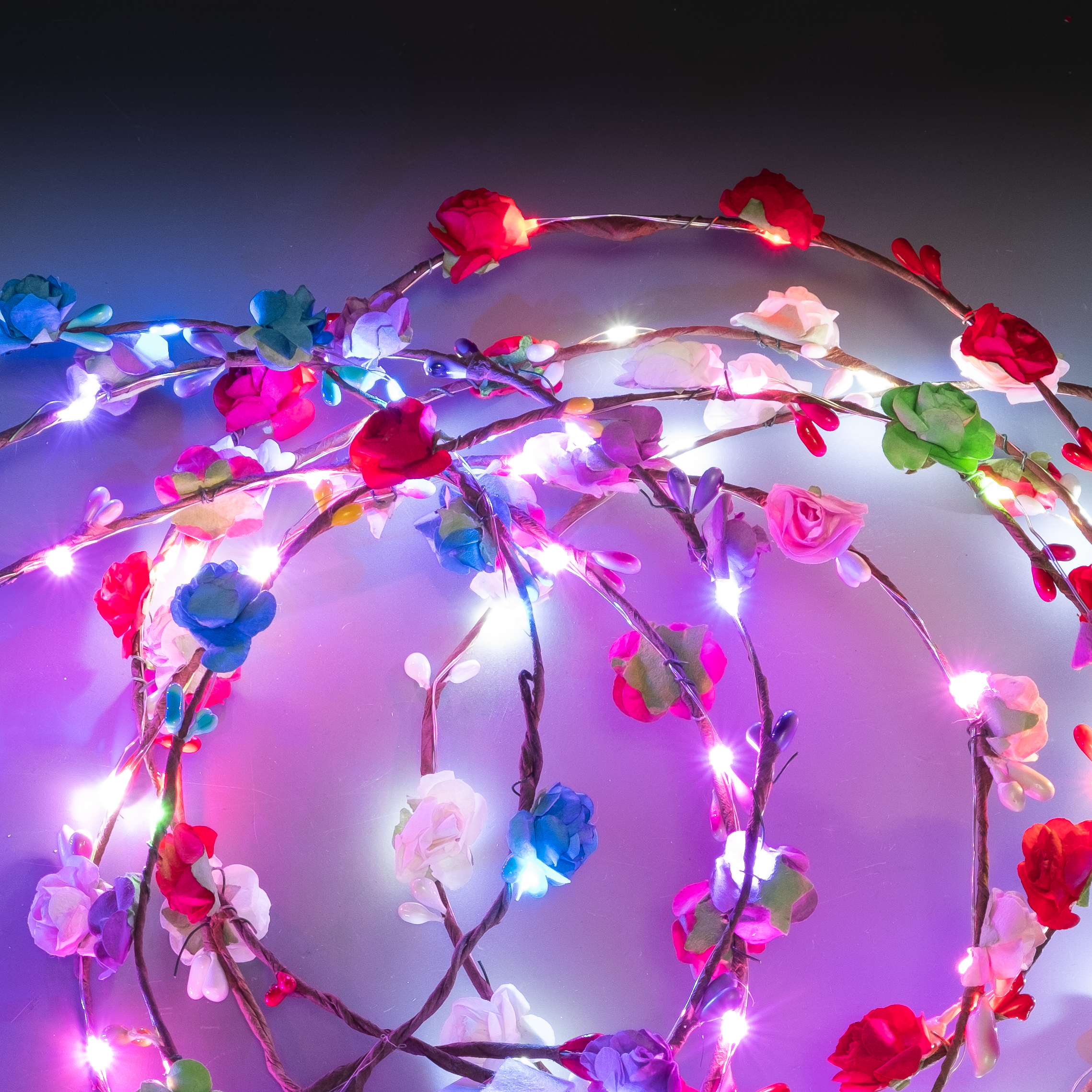 Haarkranz LED mit Rosen