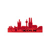 Köln Skyline rot mittel