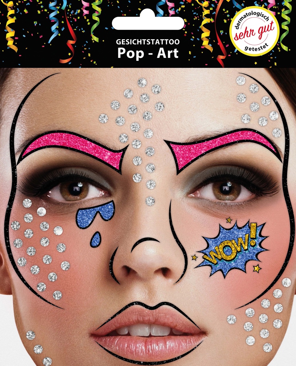 Gesichts-Tattoo Pop Art