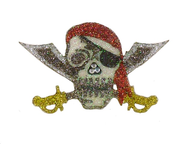 Glimmer-Tattoo Totenkopf
