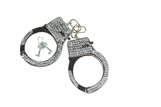 Handschelle mit Strass, silber