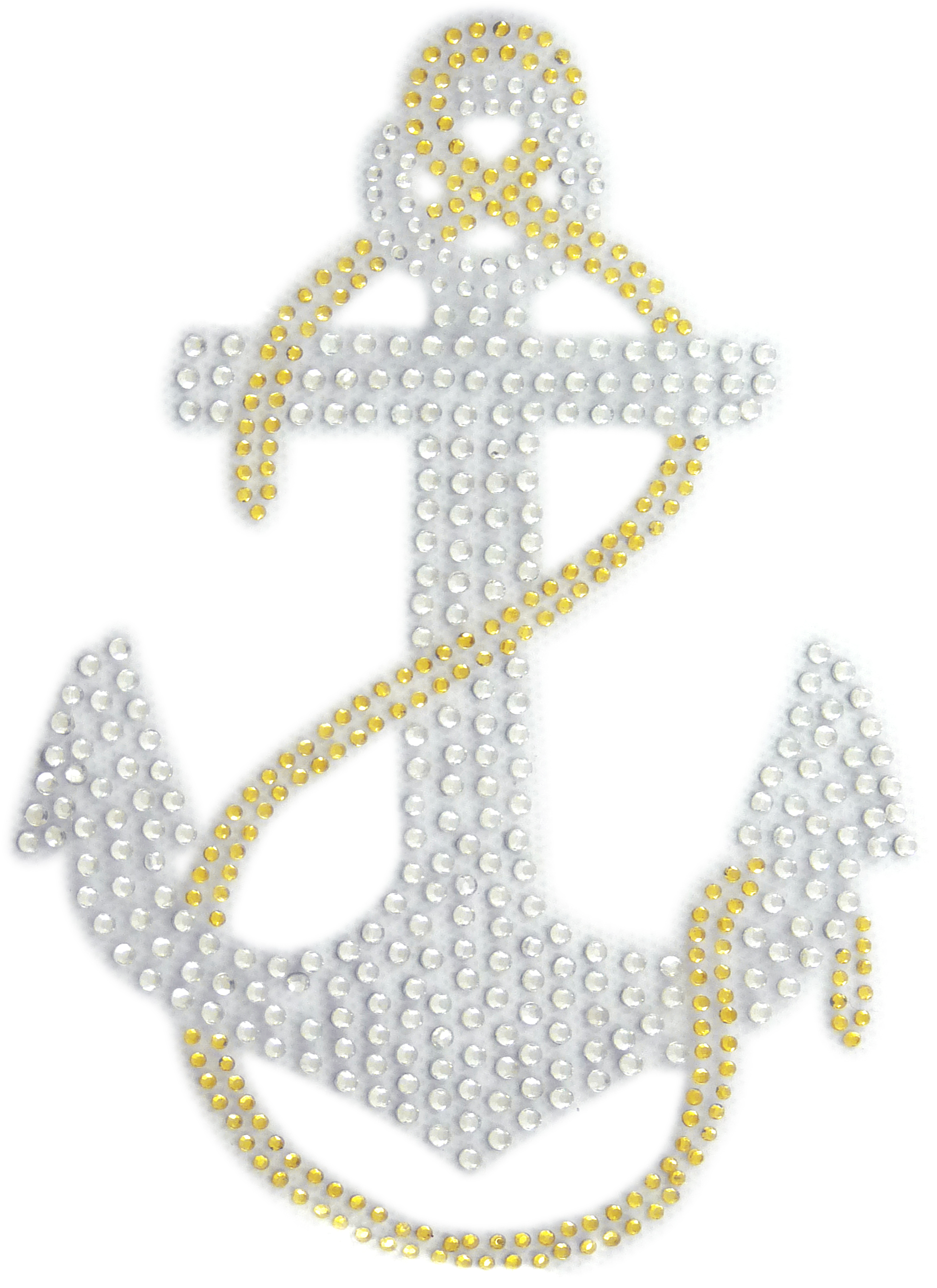 Strass Bügelbild Anker 20cm