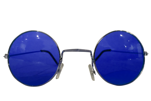 Runde Hippie Brille blau