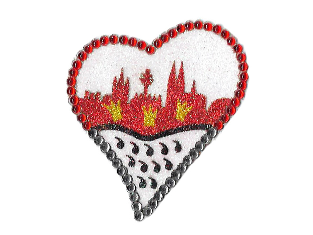 Glimmer-Tattoo Herz Skyline