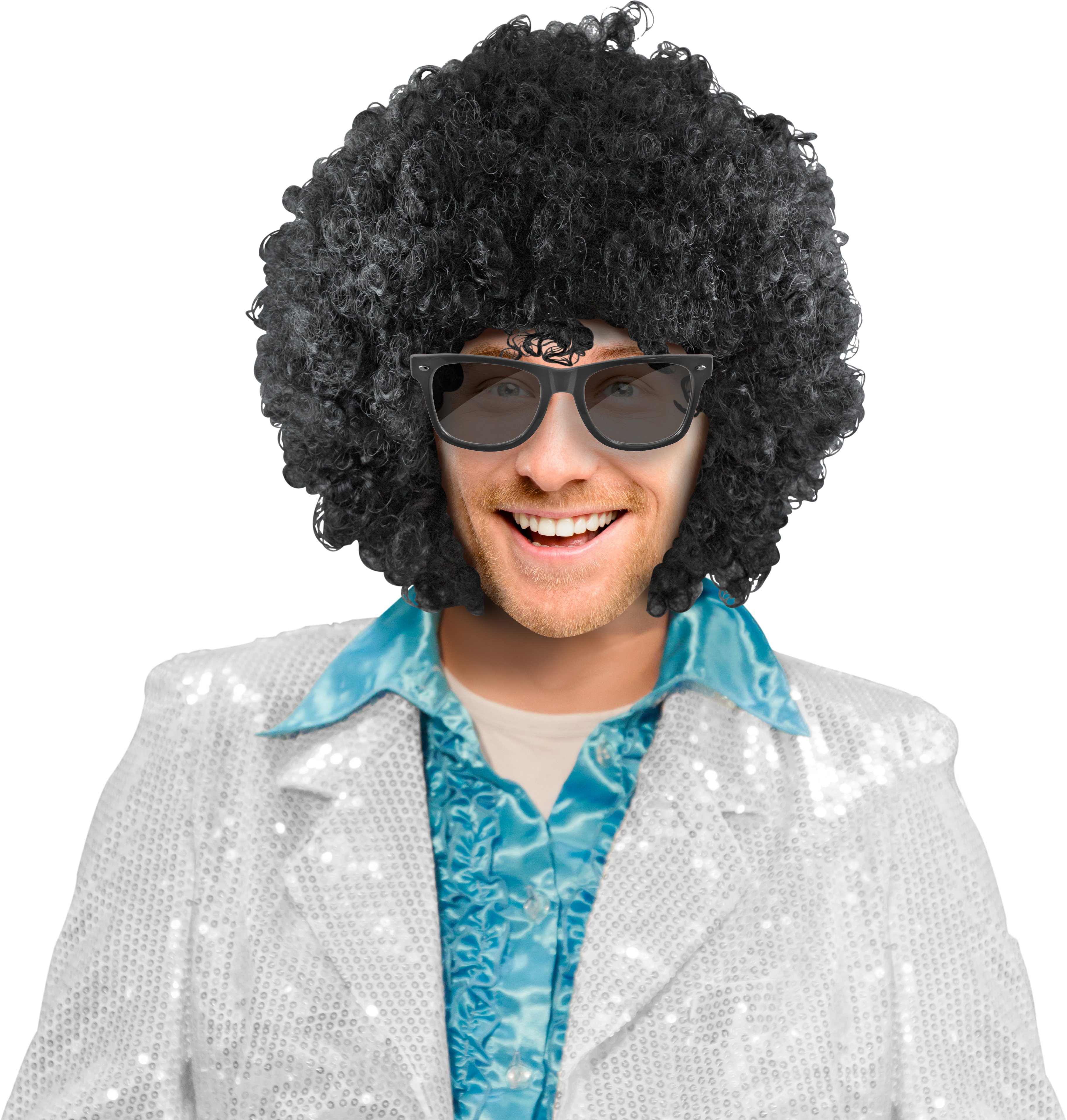Herren Perücke Afro schwarz