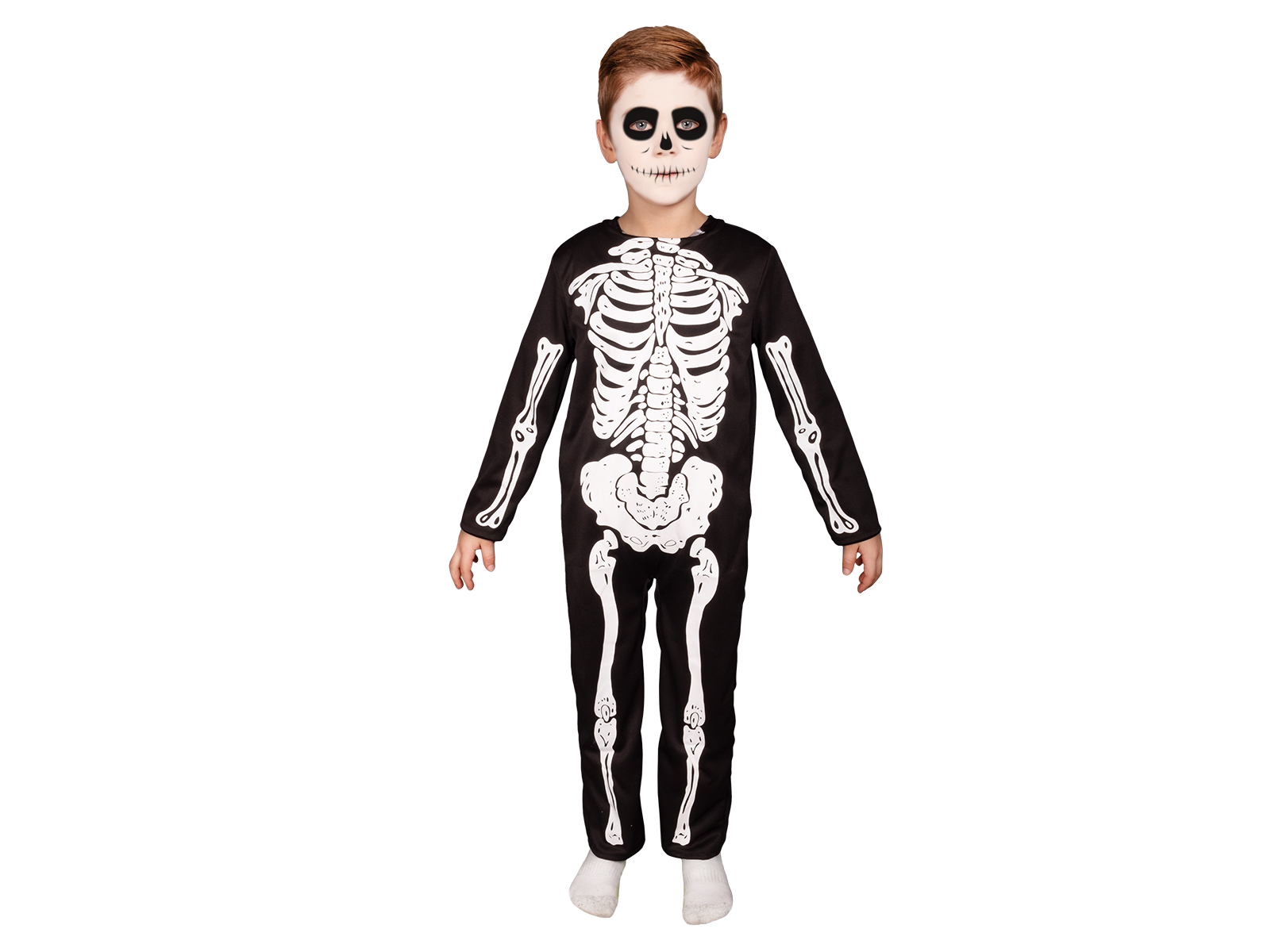 Kinder Kostüm Overall Skelett