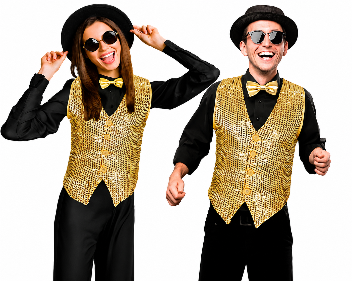 Paillettenweste Unisex | Glitzer Weste für Karneval, Party & Bühne | XS-3XL