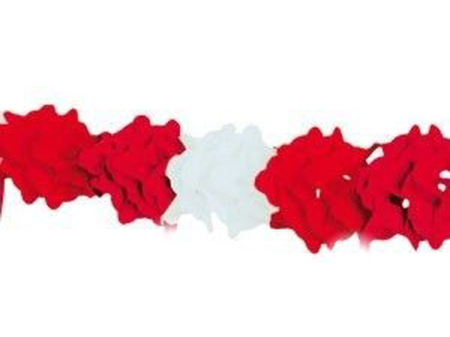 Girlande weis/rot