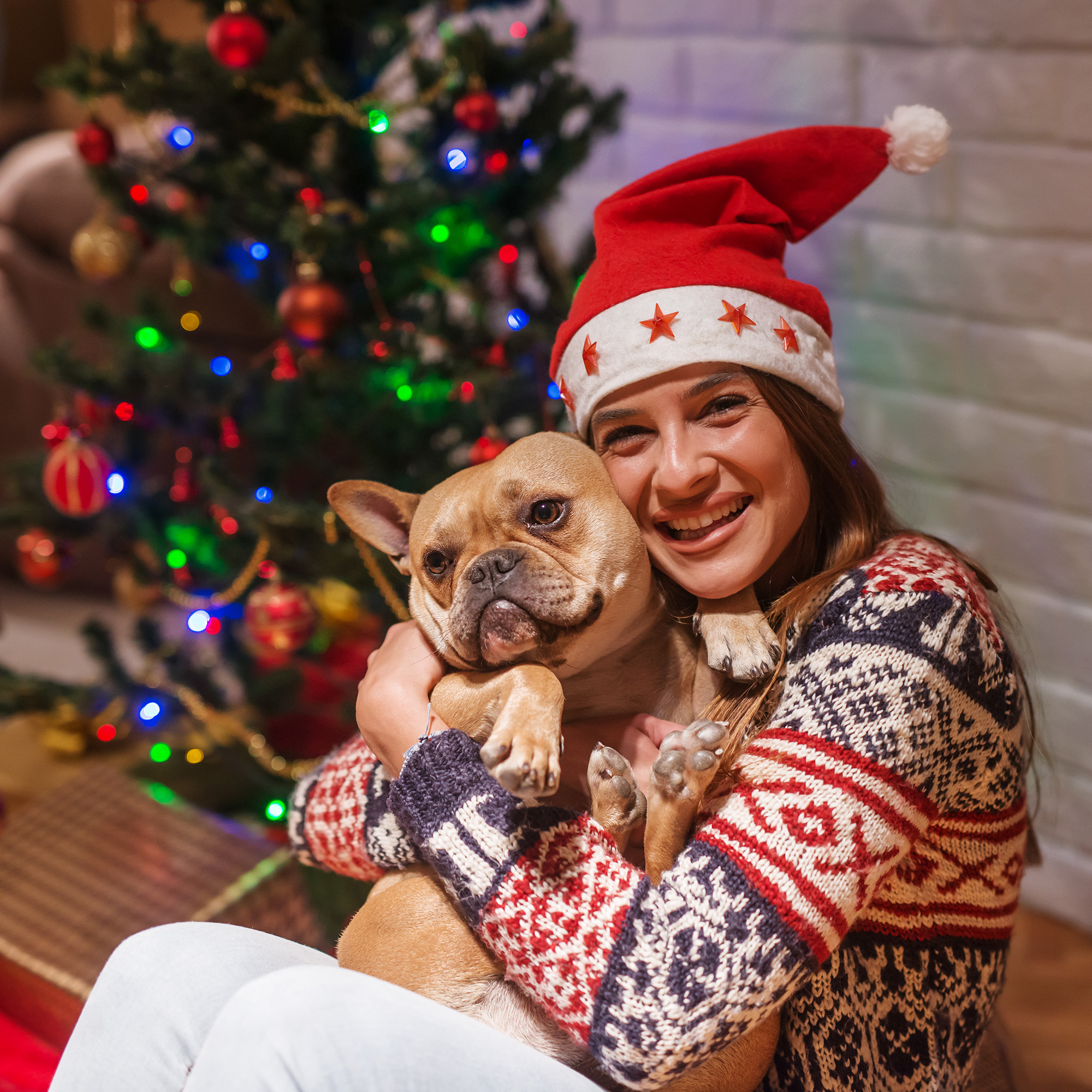 Weihnachtsmütze LED Sterne