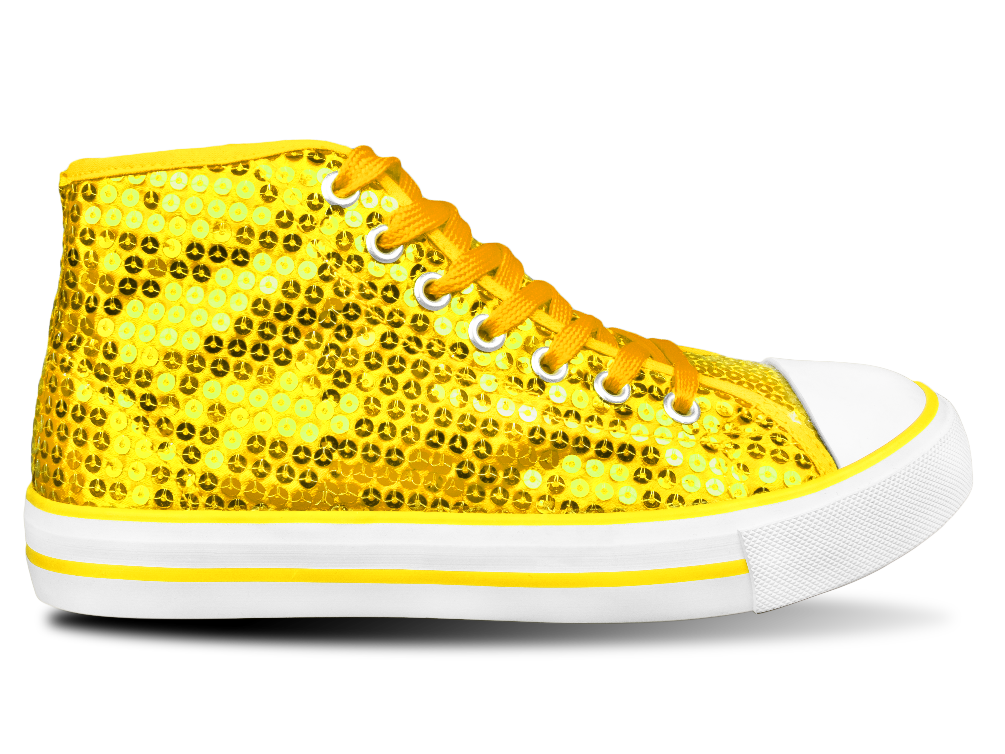 Paillettenschuh gelb Gr. 43