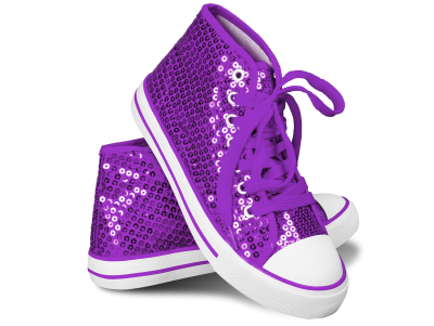 Paillettenschuh dunkellila Gr. 44