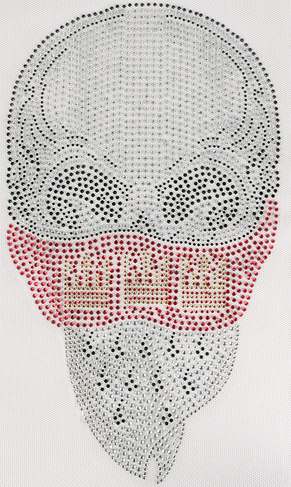 Strass Bügelbild Totenkopf Cologne groß