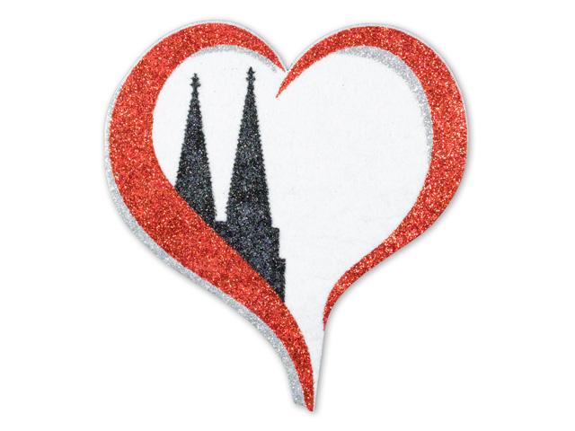 Glitter Bügelbild Dom-Herz Groß