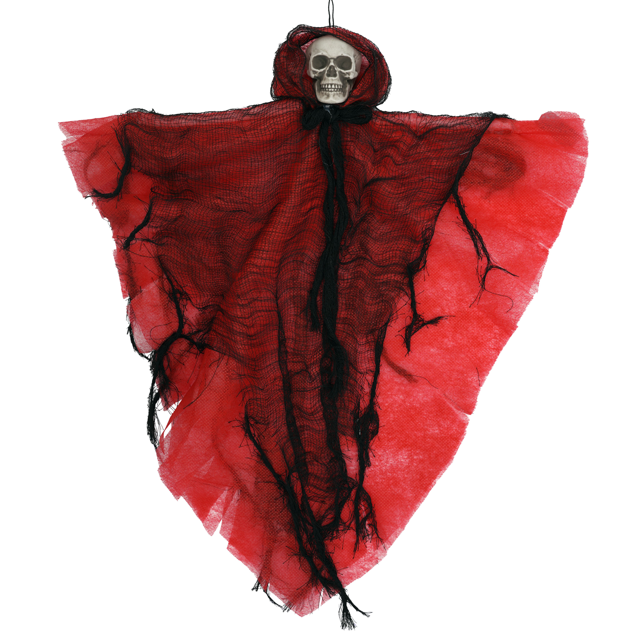 Halloween Deko Geist Totenkopf rot, ca 35cm