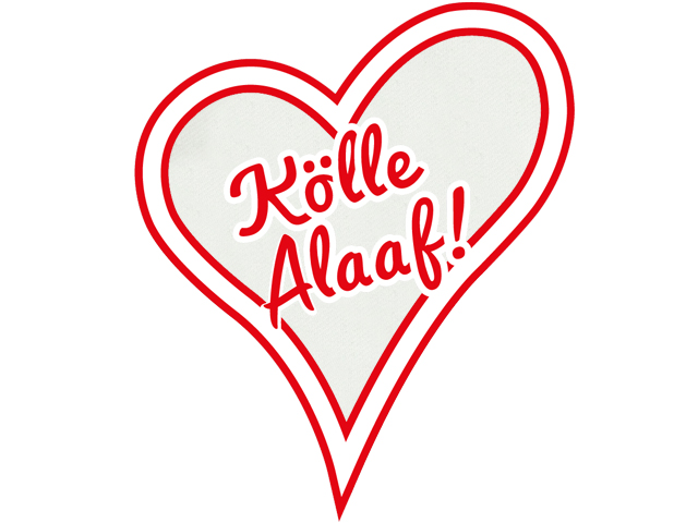 Bügelbild Herz Kölle Alaaf groß