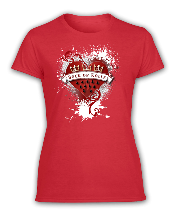 Damen T-Shirt Bock op Kölle Herz
