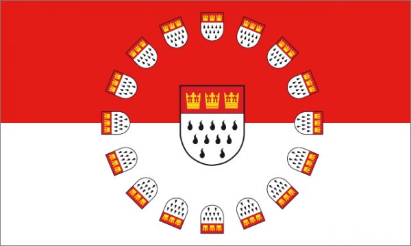 Fahne Köln mit vielen Wappen