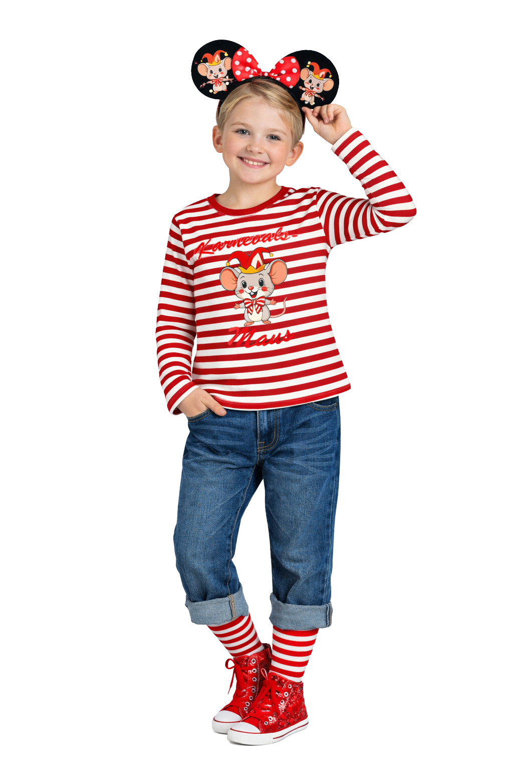 Ringelshirt langarm Karnevalsmaus