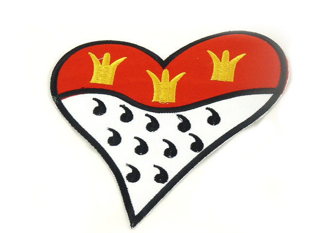 Bügelbild Herz Wappen groß