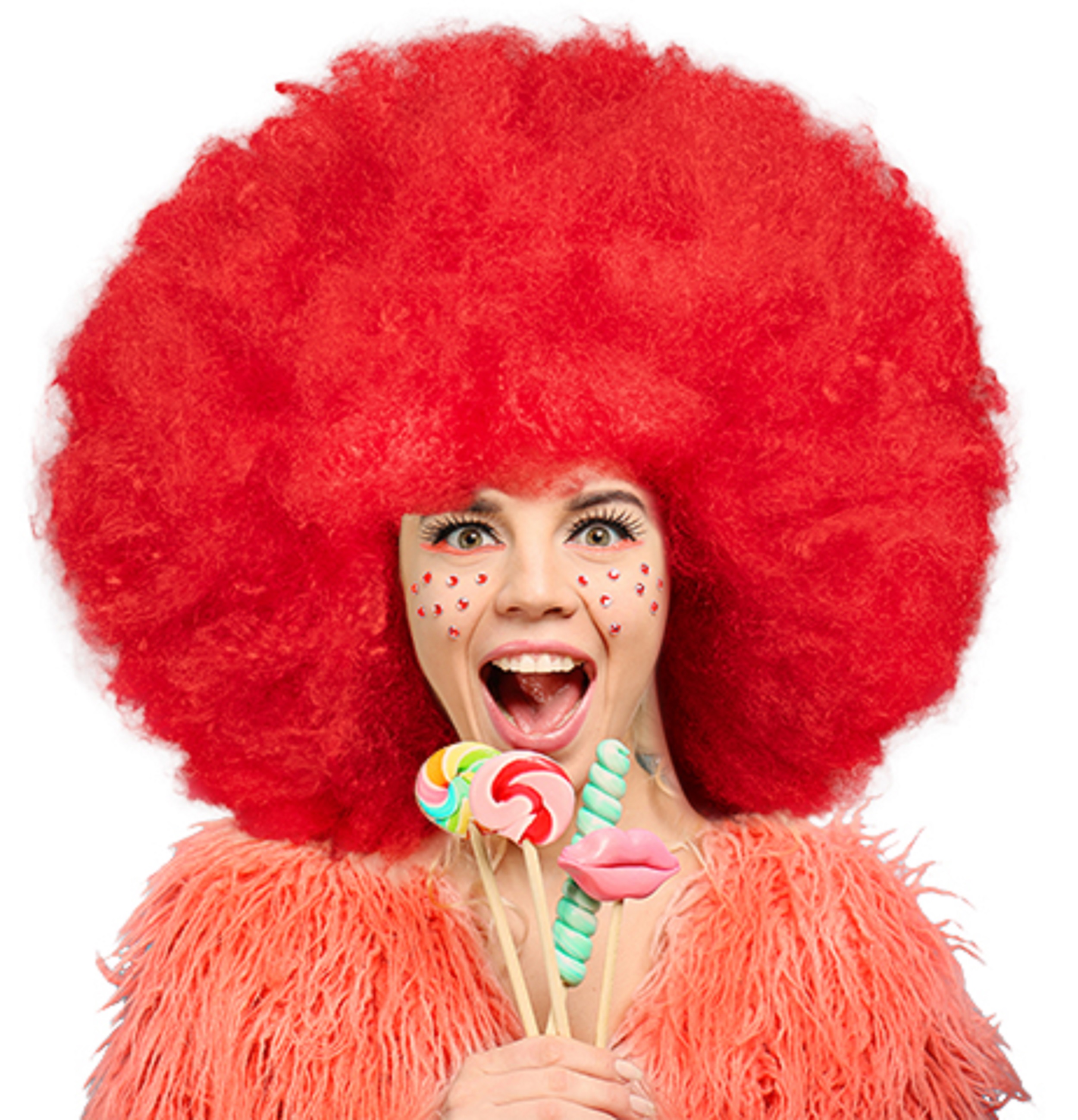 Afro Perücke rot