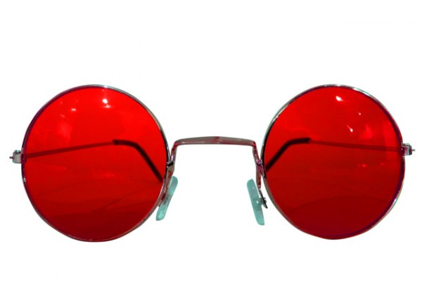Runde Hippie Brille rot