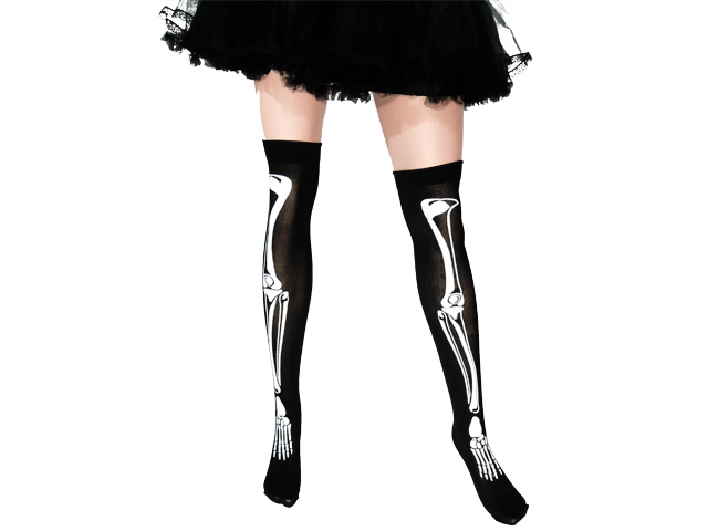Overknee Knochen schwarz