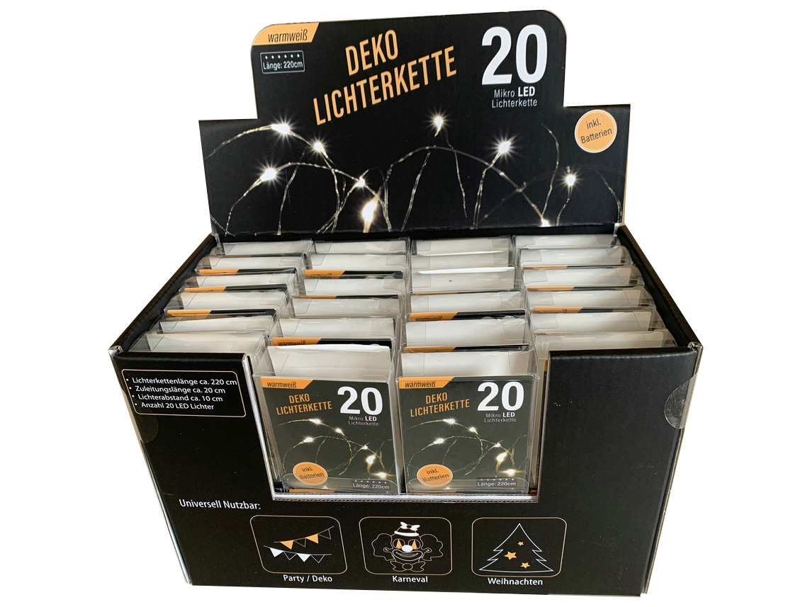 LED Mikro Lichterkette 20er (warmweiß)