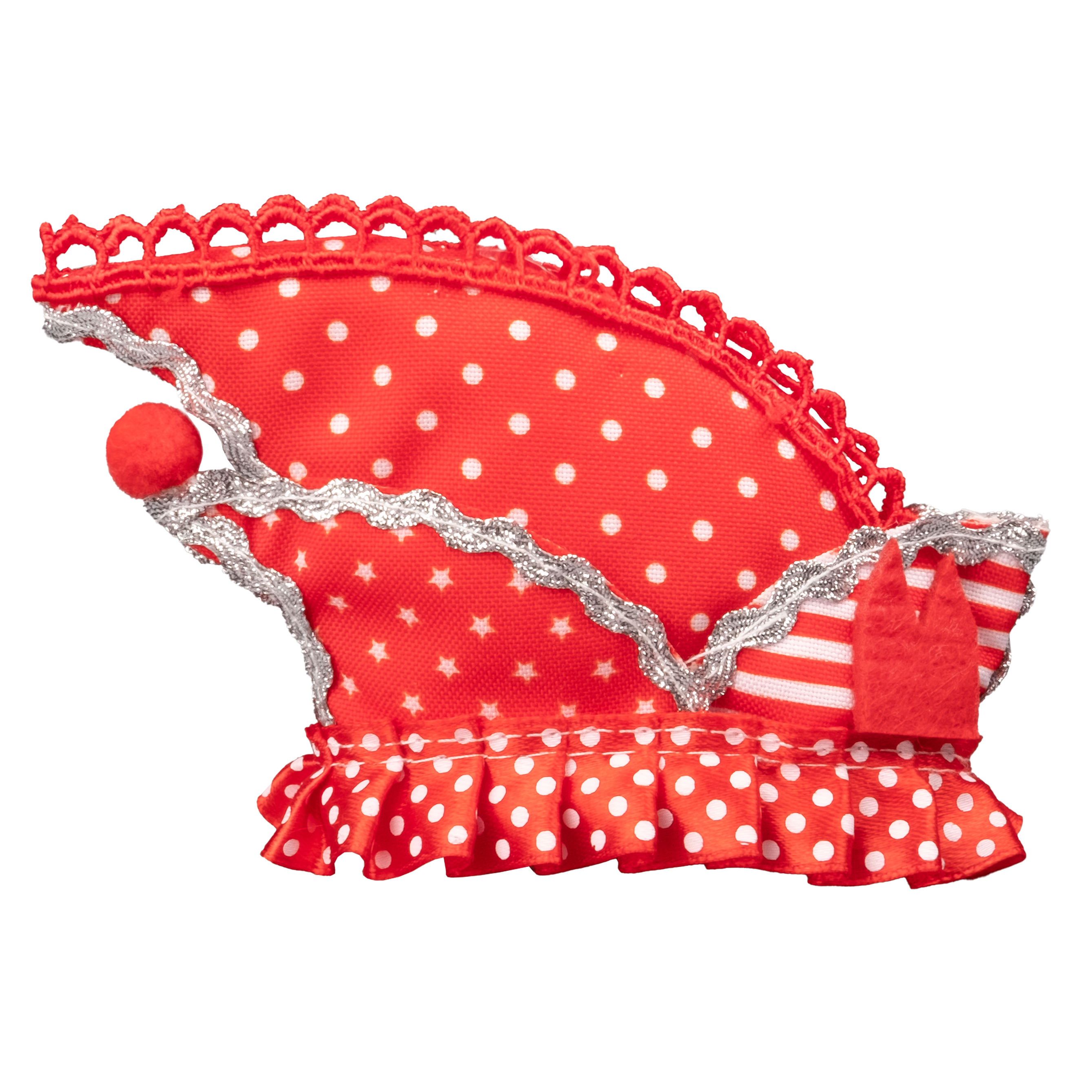 Haarclip Schiffchen Dom rot/weiß