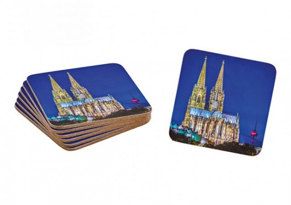 Glasuntersetzer 6er Set Kölner Dom